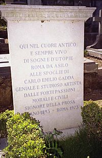§Gadda, Carlo Emilio (1893-1973) - Tomba al Cimitero acattolico, Roma - Foto di Massimo Consoli 01-4-2006 01