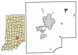 Location of Hope in Bartholomew County, Indiana.