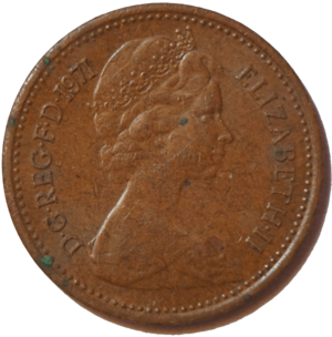 British halfpenny coin 1971 obverse.png