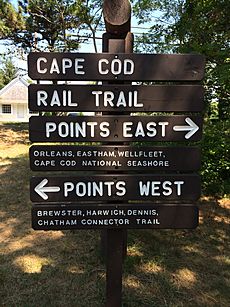 Cape Cod Rail Trail Sign at Nickerson Park