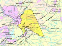 Census Bureau map of Hamilton Township, Mercer County, New Jersey