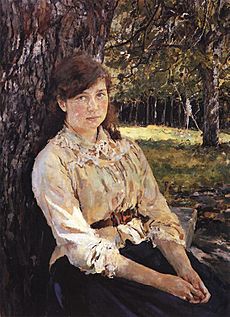Girl in the Sunlight. Portrait of Maria Simonovich. 1888. Oil on canvas. The Tretyakov Gallery, Moscow, Russia.