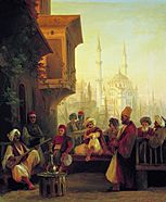 Ivan Constantinovich Aivazovsky - Coffee-house by the Ortaköy Mosque in Constantinople