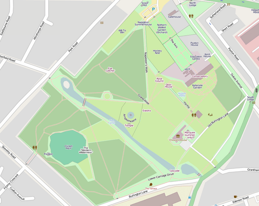 Map of Chiswick House and grounds
