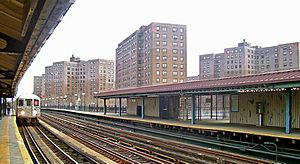 Marble Hill-225 Street subway station platform view
