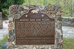 Mission Dam Flume sign