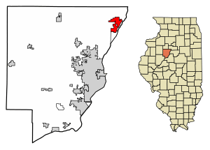 Location of Chillicothe in Peoria County, Illinois.