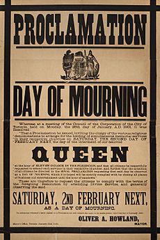 Proclamation - Day of mourning in Toronto for Queen Victoria February 2, 1901