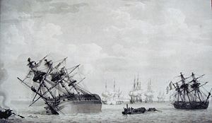 Regulus stranded on the shoals of Les Palles August 12 1809