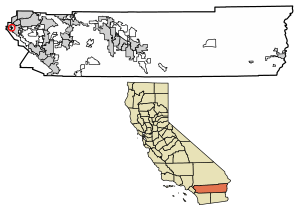 Location of Coronita in Riverside County, California