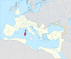 Location of Sardinia and Corsica