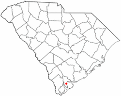 Location of Lady's Island, Beaufort, South Carolina