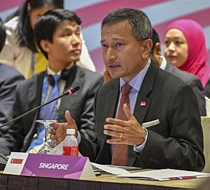 Singapore Foreign Minister Vivian Balakrishnan speaks at the East Asia Summit (29965116508) (cropped)