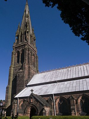 St Giles RC Church Cheadle Staffs tower
