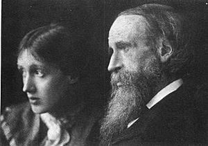 Virginia Woolf with her father, Sir Leslie Stephen