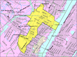 Census Bureau map of North Bergen, New Jersey