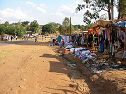 Chipata - roadside clothes vendors.JPG