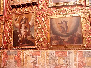 Frescos originales del S.XVII y Obra de Gregorio Vásquez de Arce y Ceballos.