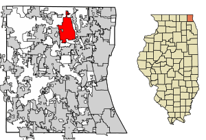 Location of Old Mill Creek in Lake County, Illinois.