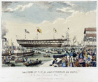 Launch of H.M.S. Agamemnon 90 Guns, at Woolwich Dockyard, May 22nd 1852 RMG PW8125f