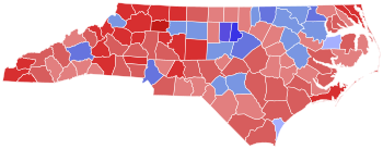 2022 United States Senate election in North Carolina results map by county