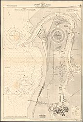 Admiralty Chart No 1750 Port Adelaide, Published 1876, Large Corrections 1942