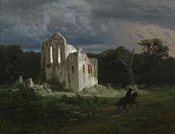 Arnold Böcklin - Mondscheinlandschaft mit Ruine
