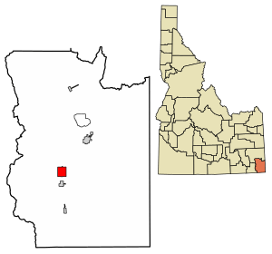 Location of Paris in Bear Lake County, Idaho.