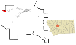 Location of Simms, Montana