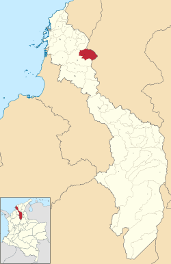 Location of the municipality and town of El Guamo in the Bolívar Department of Colombia
