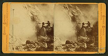 Cooking eggs at the Witches' Cauldron, by Muybridge, Eadweard, 1830-1904