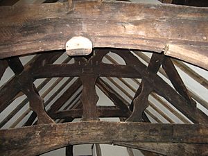 Decorated timber truss, Ty Mawr, Castle Caereinion.