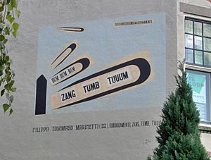 Filippo Tommaso Marinetti - Zang tumb tumb - Hoge Rijndijk 8, Leiden