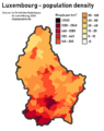Population density in Luxembourg