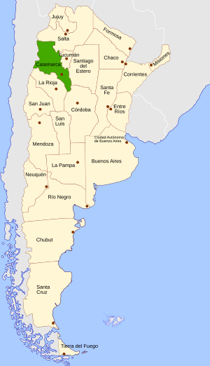Location of Catamarca within Argentina