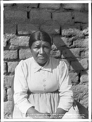 Ramona Lubo, a Coahuilla Indian woman, Cahuilla, California, April 5, 1899 (CHS-4752)