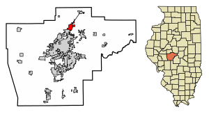 Location of Sherman in Sangamon County, Illinois.