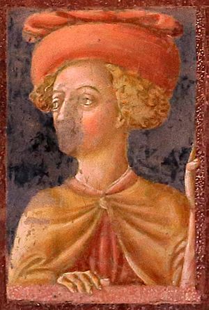 Vecchietta, storie dei ss. lorenzo e stefano martiri, 1431-39 ca., autoritratto 02