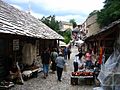 Bazar at Old Bridge in Mostar, Herzegovina