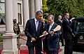 Enda Kenny presents Barack Obama with a hurley