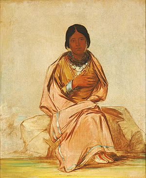 George Catlin - Chee-a-ex-e-co, Daughter of Deer without a Heart - 1985.66.310 - Smithsonian American Art Museum