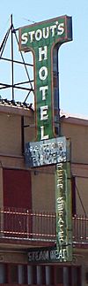 Gila Bend-Stout Hotel sign-1927