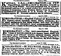 Newspaper advertisements (1889-1990) for the settlement of Runnymede, Kansas