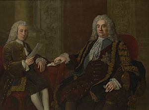 Robert Walpole, 1st Earl of Orford with Henry Bilson-Legge, by Stephen Slaughter