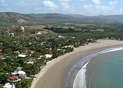 The beach at San Juan del Sur taken from the Christ of the Mercy.