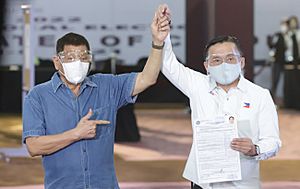 Senator Bong Go files his COC for VP with President Duterte