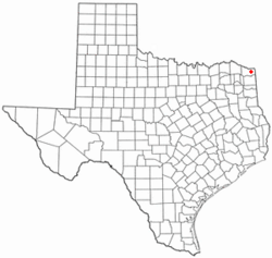 Location of Hooks, Texas