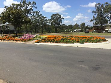 Tieri with flowers planted in the median strip, September 2016.jpg