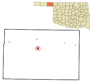 Location within Beaver County and Oklahoma