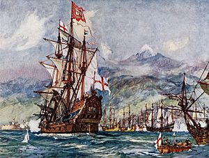 Charles Edward Dixon HMS St George 1662 Battle of Santa Cruz de Tenerife 1657 Admiral Robert Blake.jpg